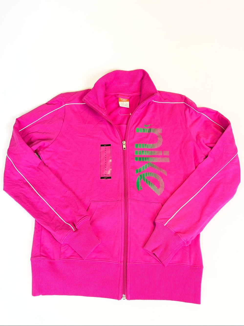 NWOT Vintage Pink Nike full-zip track jacket “The Athletic Collection” SZ LG